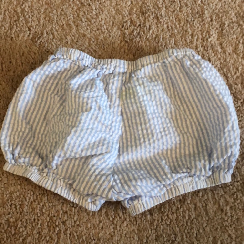 Lime green blue stripe bubble bloomers